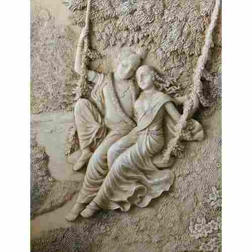 Sand Stone Radha Krishna Wall Mural