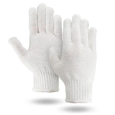 White Nylon Knitted Gloves