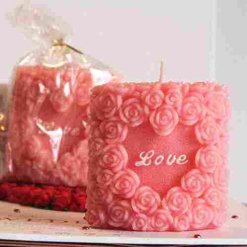 Rose Shape with Love Candle Moulds