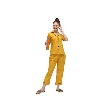 Yellow Night Suit Two Piece