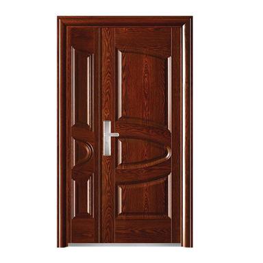 Brown 4 Feet Steel Door In Wooden Finish
