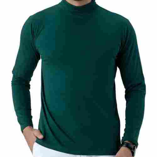 Mens Cotton Full Sleeve plain T-Shirt Thurtle Neck