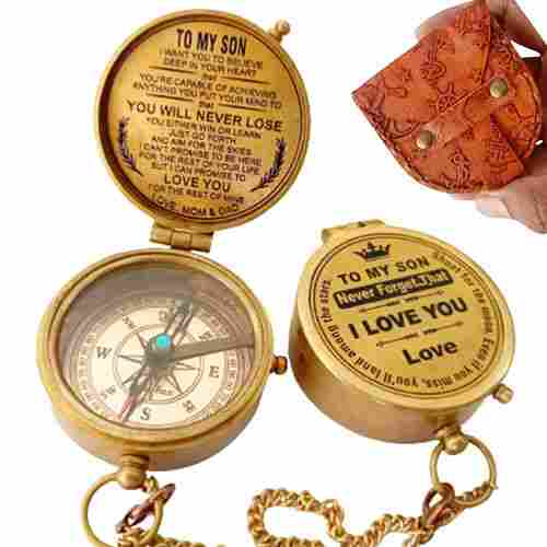 To My Son Compass Personalized Compass With Case Gift For Son