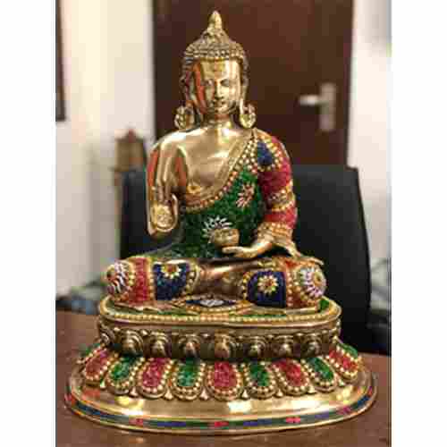 MB-3211A20 BUDDHA SITTING  BLESSING HAND ON BASE