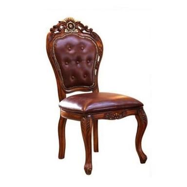 Brown Carving Without Arm Rest Chair