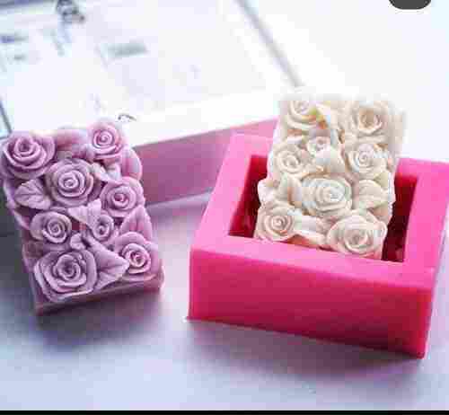 Rectangle Shape with Rose Design Soap Moulds