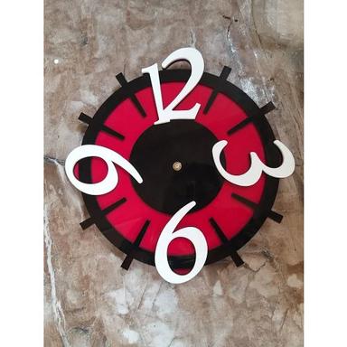 Black And Red Acrylic Laser Cutting Wall Clocks