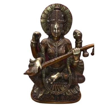 Durable 15 Inch Brass Saraswati Statue