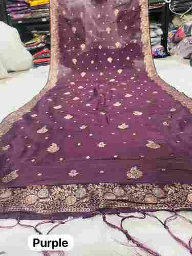 Purple  Banarasi cotton dupatta
