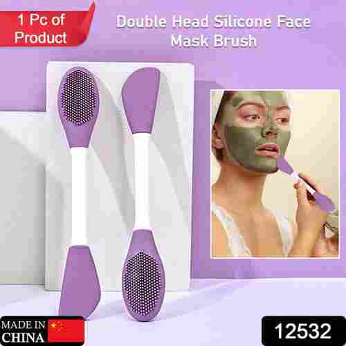 DOUBLE-HEADED SILICONE MASK BRUSH FACE CLEANSING AND APPLYING MUD MASK BEAUTY SALON SPECIAL BRUSH SMEAR TOOL FACIAL SCRUB SILICONE WASH SCRUBBER FACE TOOLS (1 PC)