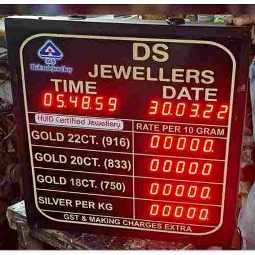 Gold Rate Led Display Board