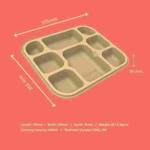 5CP Bagasse Compartmental Disposable Meal Tray