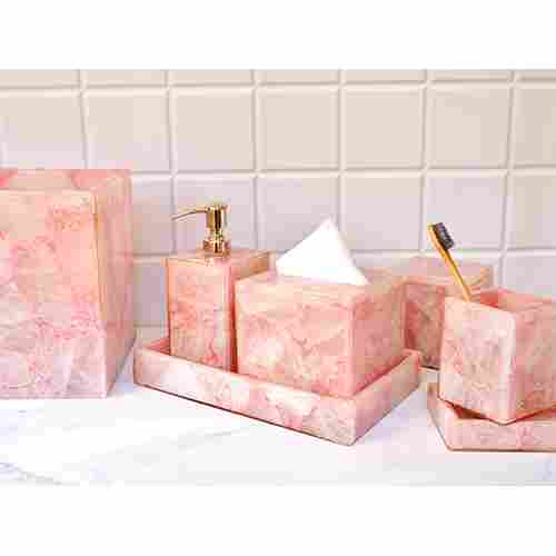 Pink Quartz Bathroom Accessories Set