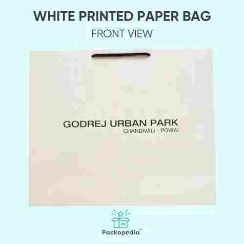 White Printed Paper Shopping Bag with Handle