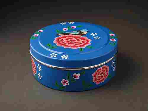 HAND PAINTED ENAMELWARE STORAGE BOX A60