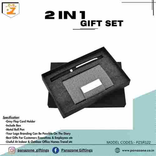 Grey  Pen Cardholder 2 In 1 Gift Set PZSR122