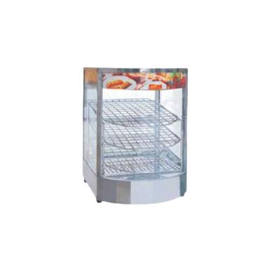 Gray Small Vertical Round Glass Display Food Warmers