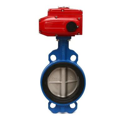 Blue Electric Actuator Butterfly Valve