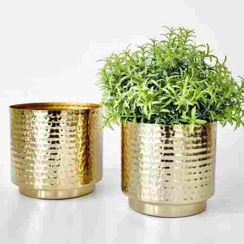 golden mini table top planter