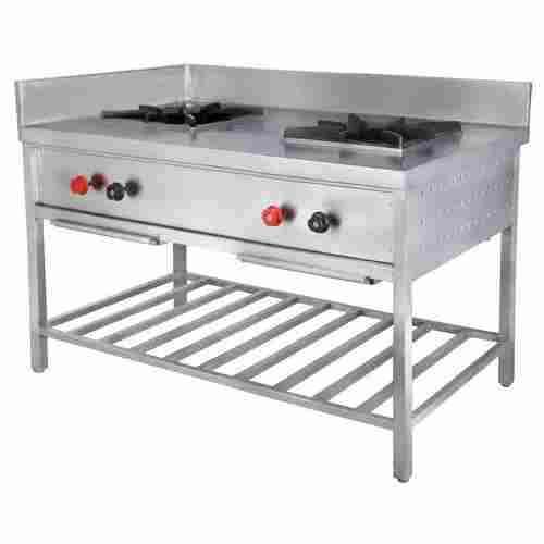 Stainless Steel Two Burner Commercial Gas Stove