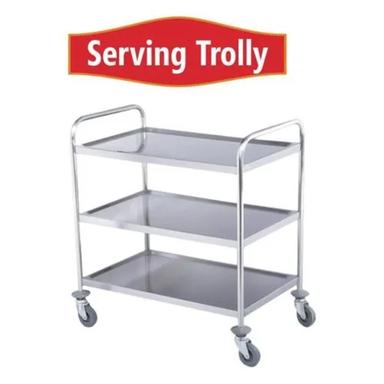 Silver Ss Food Serving Trolley