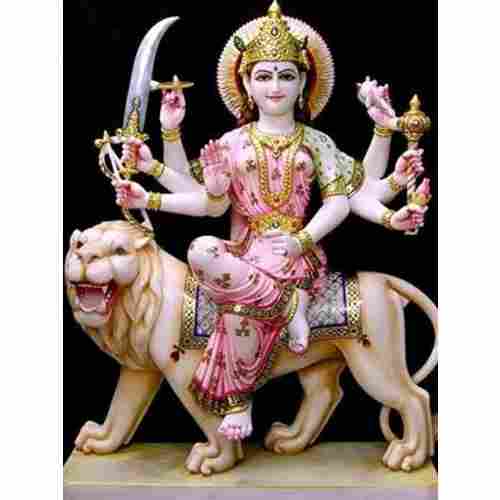 Polished Marble Durga Statue