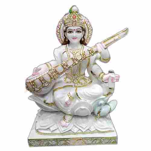 5 Inch Marble Saraswati Statue