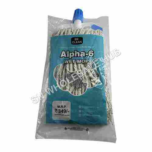 Alpha 6 Inch Wet Mop Clip Mop (Without Rod)