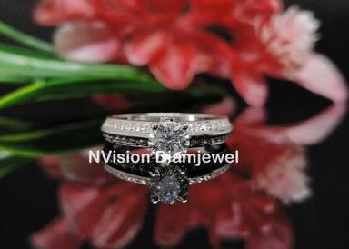 White Gold Natural Diamond Gia Certified Solitaire Engagement Ring Diamond Carat Weight: 0.88 ( 0.30 + 0.57) Carat