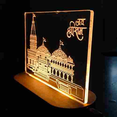 Shree Ram Mandir Acrylic Led Stand