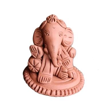 Brown Terracotta Lord Ganesha Statue