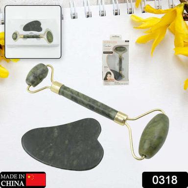 GUA SHA STONE AND ANTI AGING JADE ROLLER MASSAGER FOR FACE MASSAGE (0318)