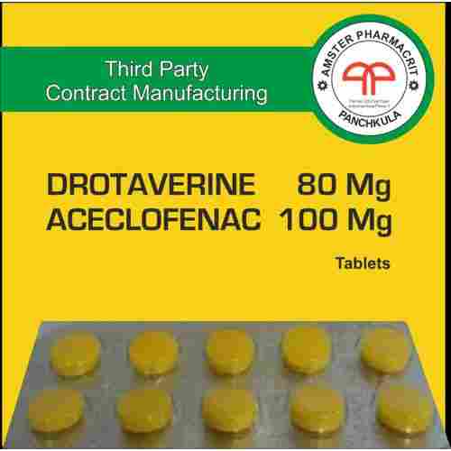 Drotaverine 80mg Aceclofenac 100mg Tablets