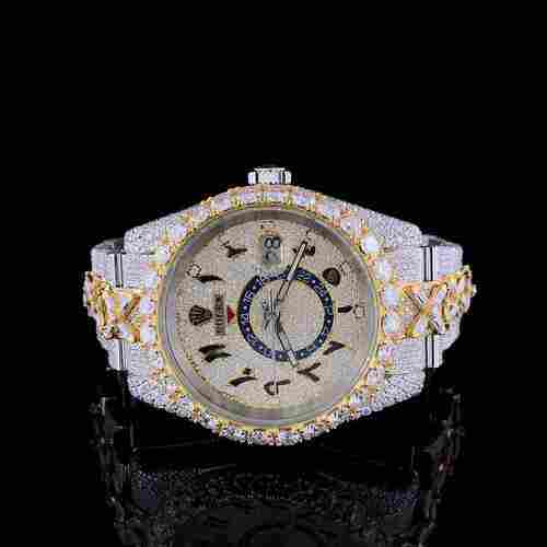 Real Diamonds Round Moissanite Diamond Watch For Men With Latest Style