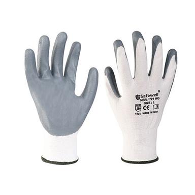 Grey Nylon Safety Gloves