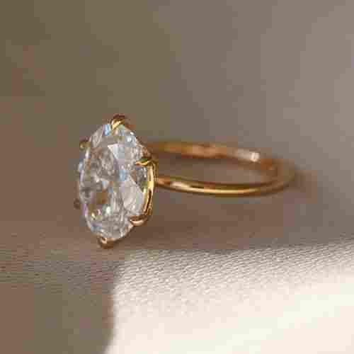 2CT 14k Gold Plated Oval-Cut VVS1 Moissanite Ring