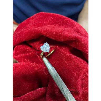 2Ct Yellow Gold Finish Heart Cut Real Moissanite Engagement Ring Diamond Carat Weight: 2 Carat