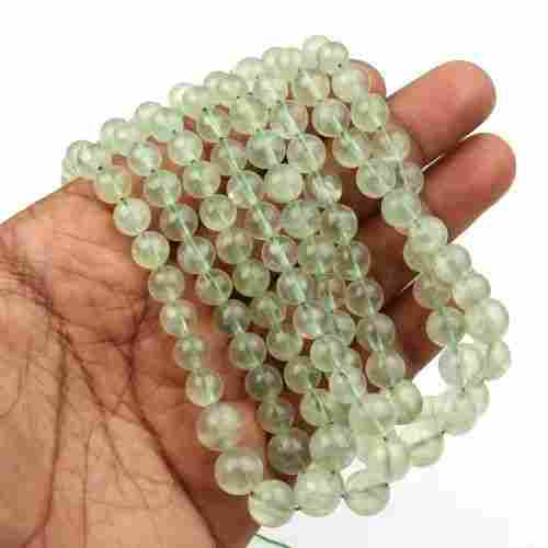 10 String Prehnite Beads Round Cabochon Gemstone