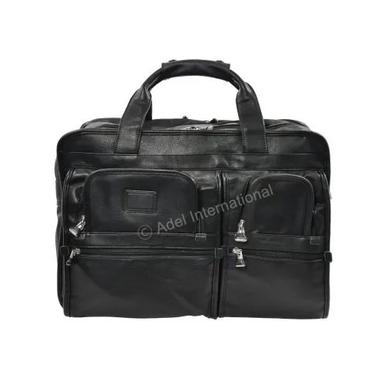 Black A501 Leather Multi Use Laptop Bag