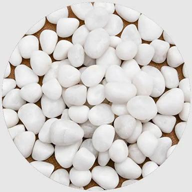 Agate Gemstone White Pebbles (White, Medium, Polished)