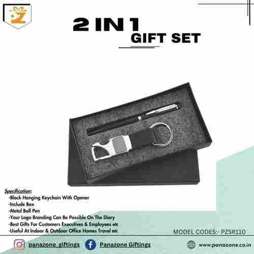 Black Keychain Pen With Box 2 In 1 Gift Set PZSR110