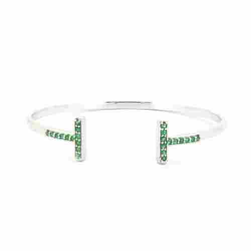 925 Emerald Gemstone Sterling Silver Bracelet