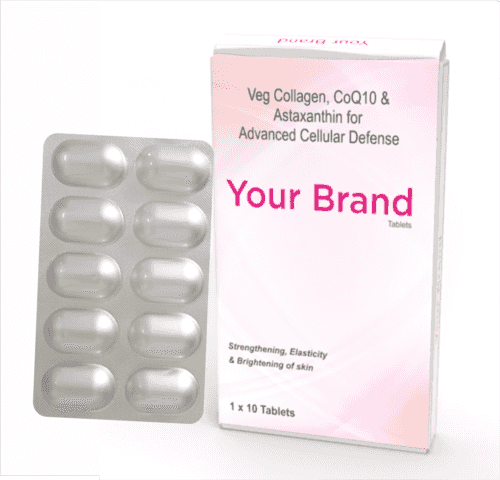 Veg Collagen With CoQ10 And Astaxanthin For Advanced Cellular Defense.