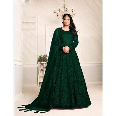 Green Mix Georgette Bridal Wedding Gown Suit