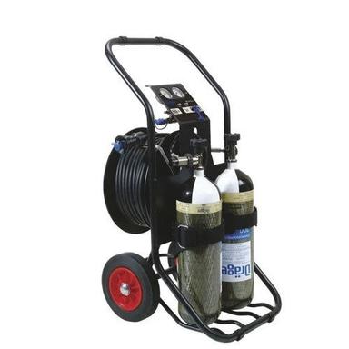 Black Drager Trolley Carbon Fibre Airline Breathing Apparatus For Chemical Tank, Toxic Spillages