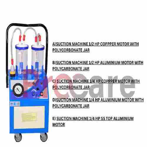 C) SUCTION MACHINE 14 HP COPPPER MOTOR WITH POLYCORBONATE JAR