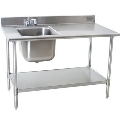 Silver Work Table With Sink
