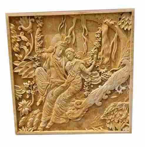 25 MM Wood Radha Krishna 3D Panel
