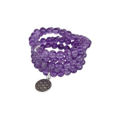 Purple Amethyst Beads Mala Bracelet