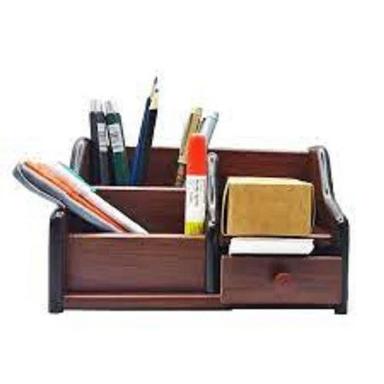 Brown Wooden Pen Stand